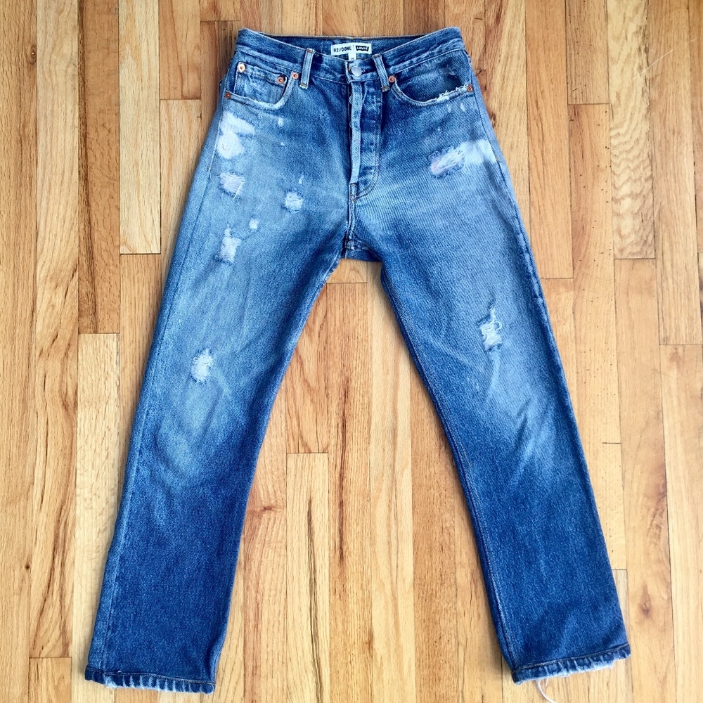 Distressed Levi's Re/Done Jeans